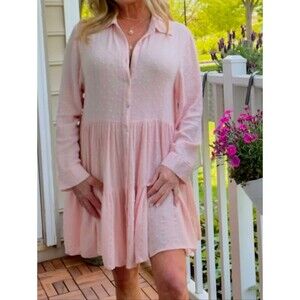 Surf Gypsy Pink Button-Front Women’s sheer Dress